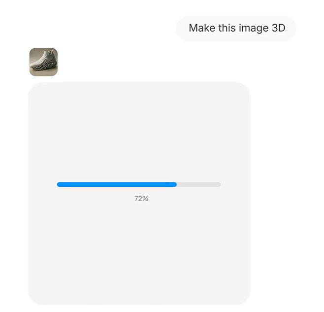 Conversion progress indicator while generating 3D geometry