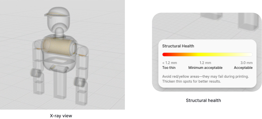 X-ray view with structural health meter