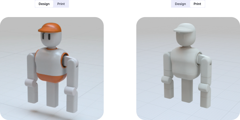 Design to print toggle in Womp